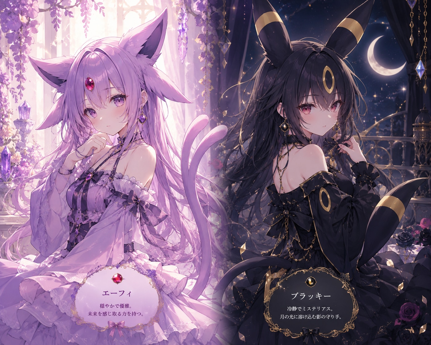 エーフィとブラッキー | の人気AIイラスト・グラビア