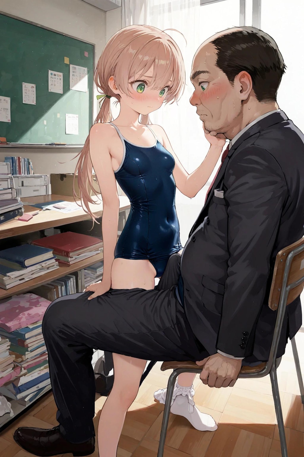 スク水着たら喜んでますね