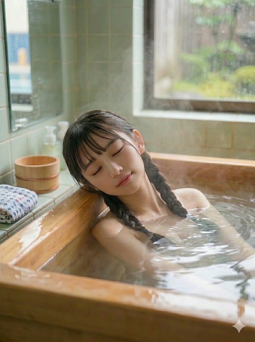 #リラックスタイム　#温泉　＃浴室　＃美少女　＃入浴