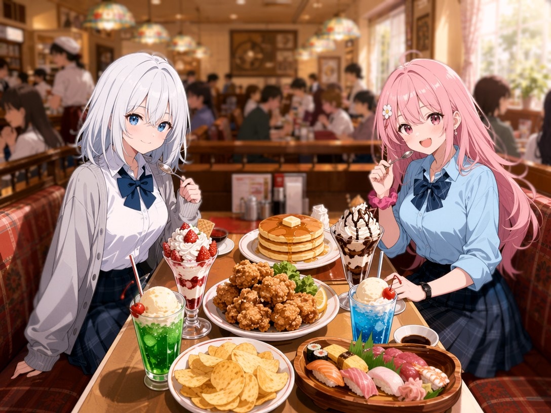 留学生ちゃんとファミレスツーショット