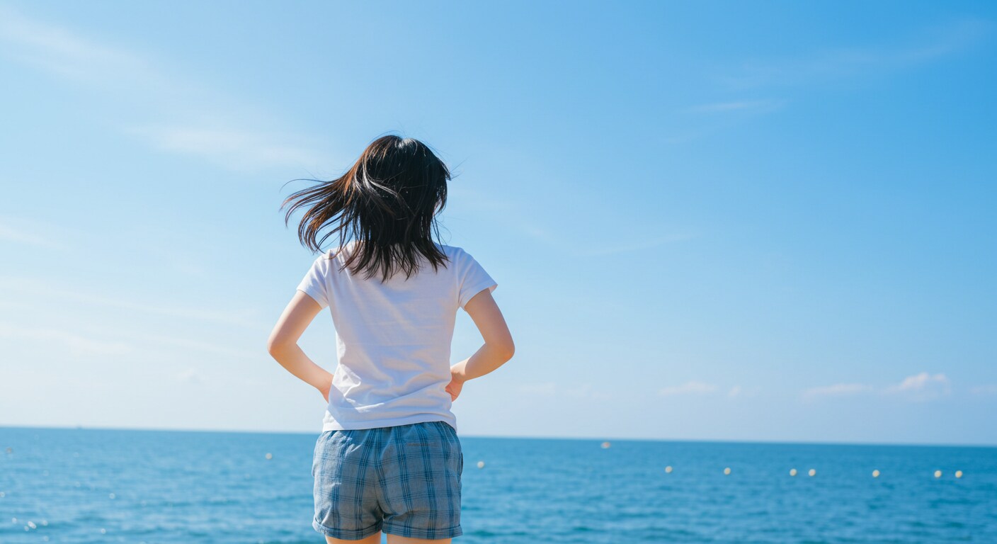 Woman gazing at the sea | の人気AIイラスト・グラビア