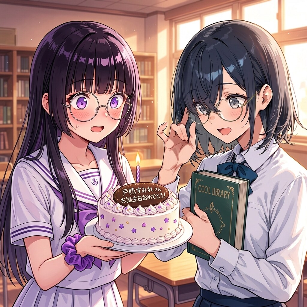 【FA御礼】嬉ひまりちゃんからケーキを貰うすみれちゃん