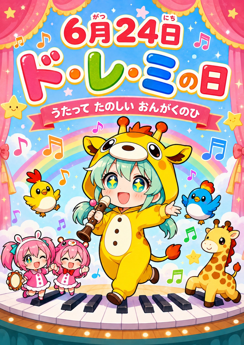 ドレミの日のキリン着ぐるみちび子ちゃん