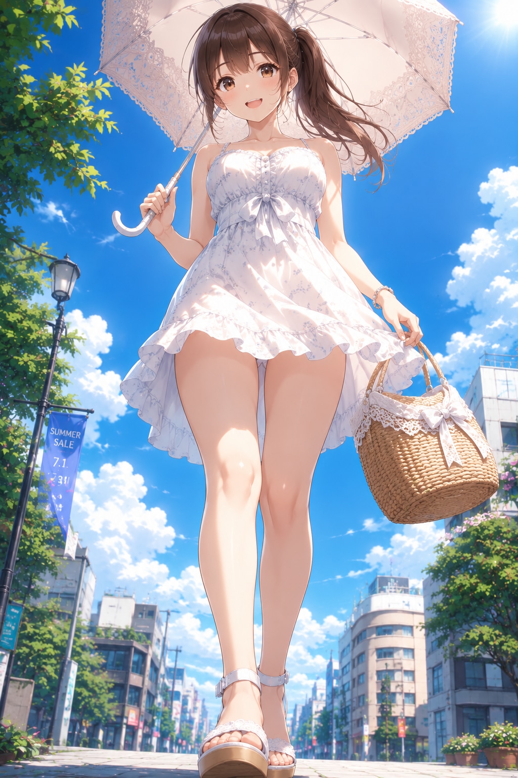 夏デート（白ワンピース）