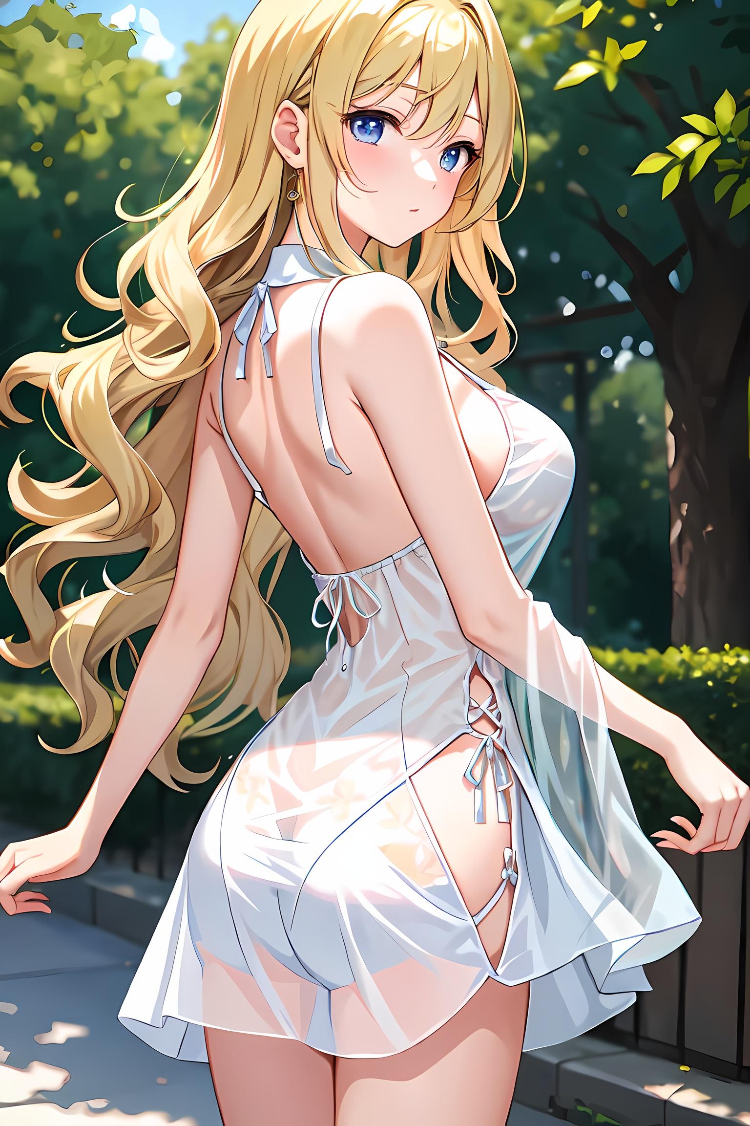シースルードレスを着た少女