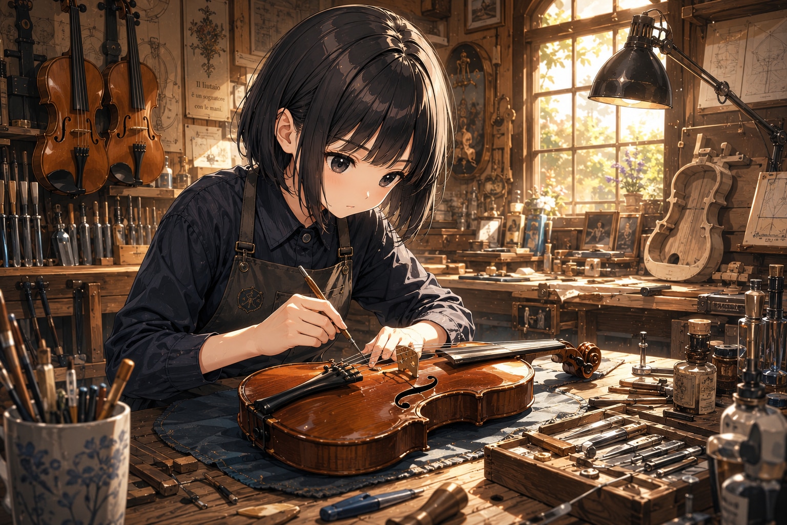 ヴァイオリン職人の女の子