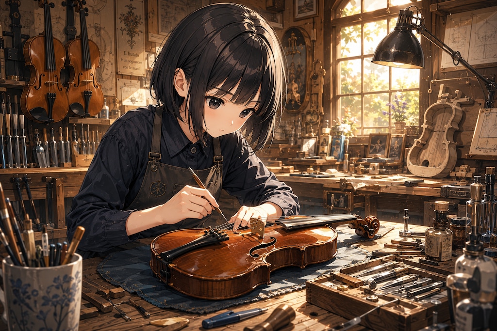 ヴァイオリン職人の女の子