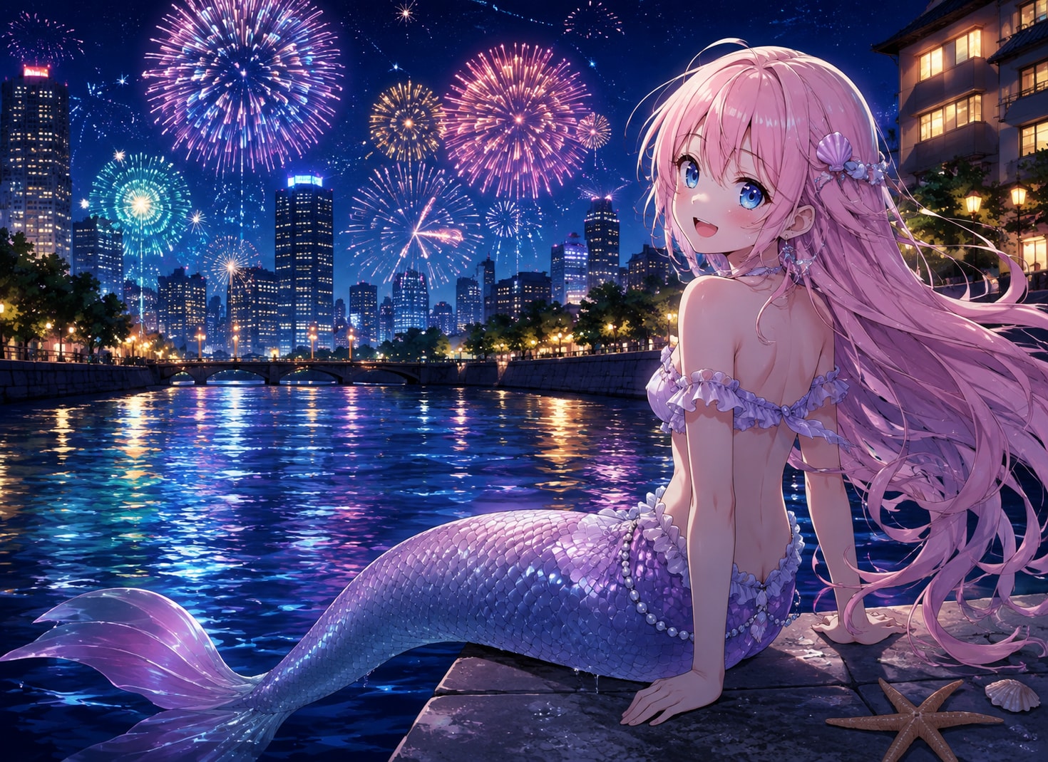 花火と人魚