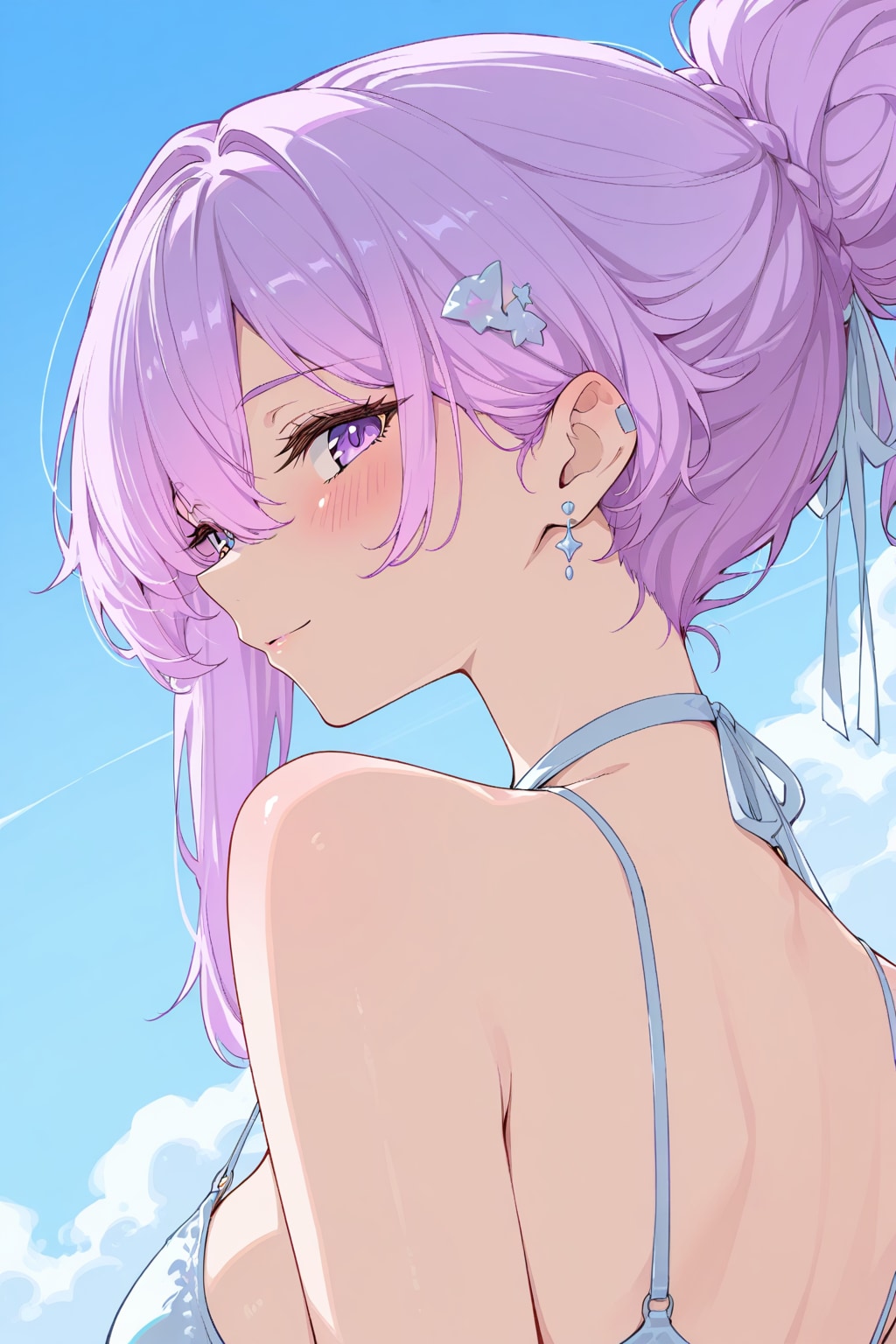 ビキニお姉さん振り向き