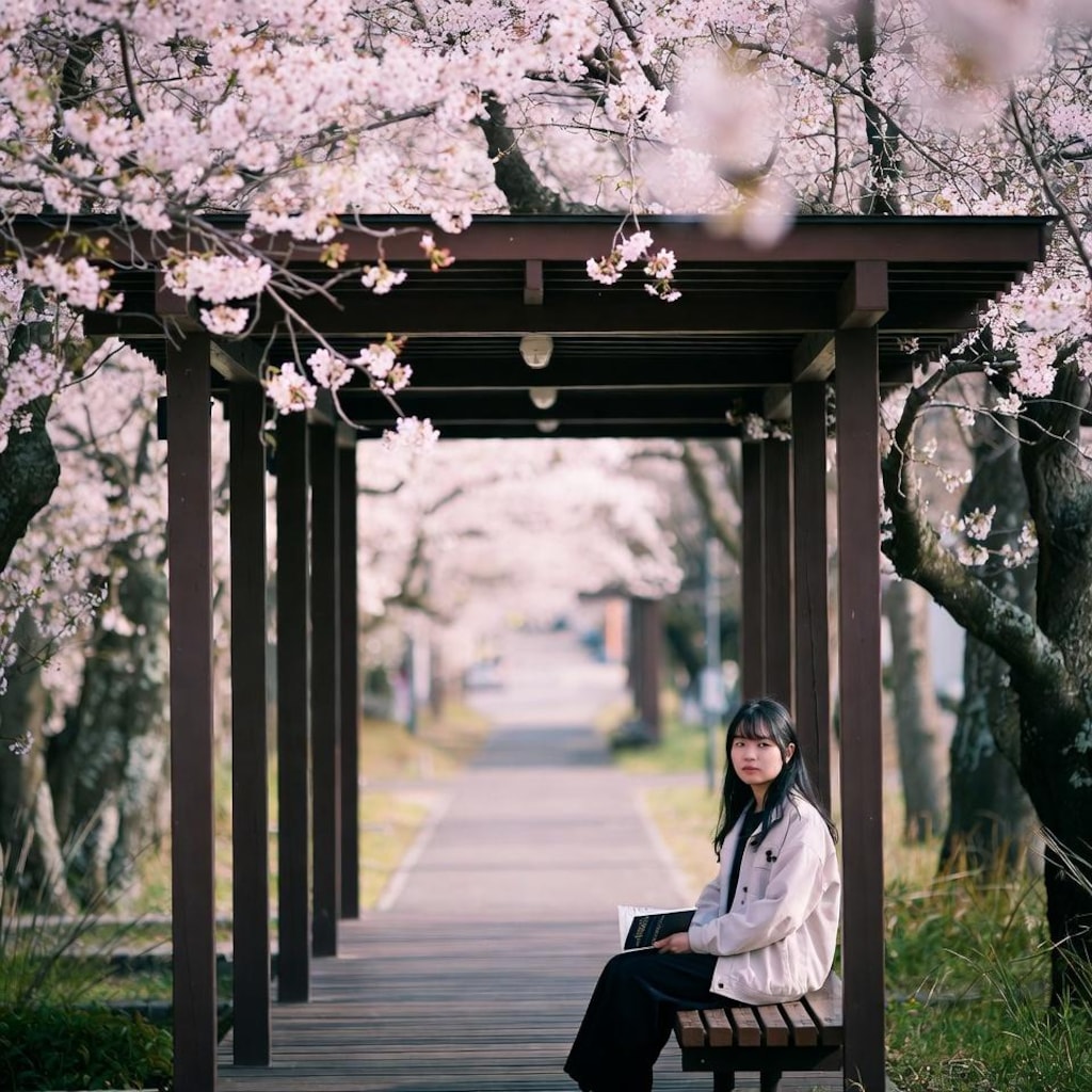 桜の下の君を、こっそり