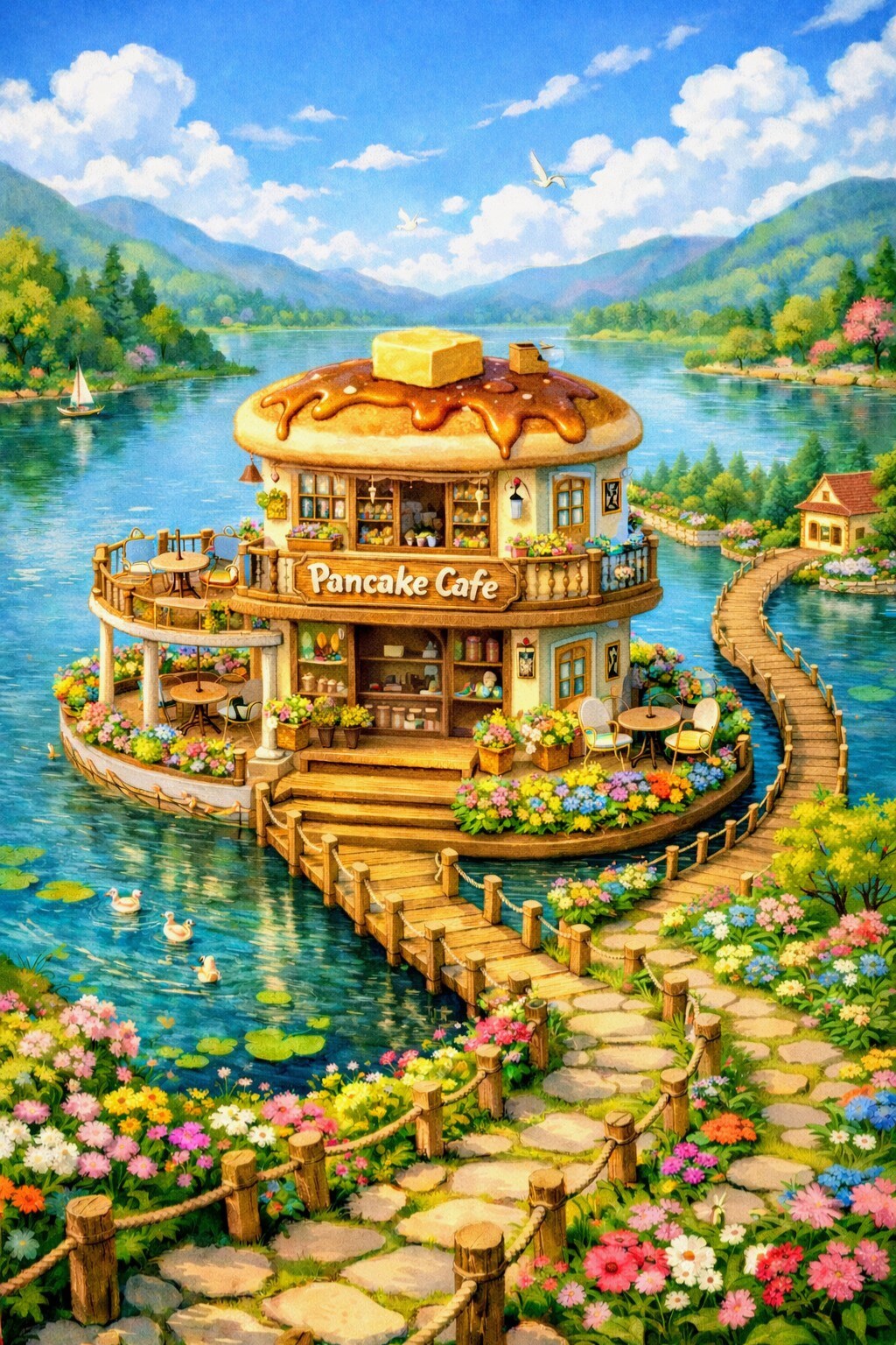 湖の上のパンケーキ屋さん