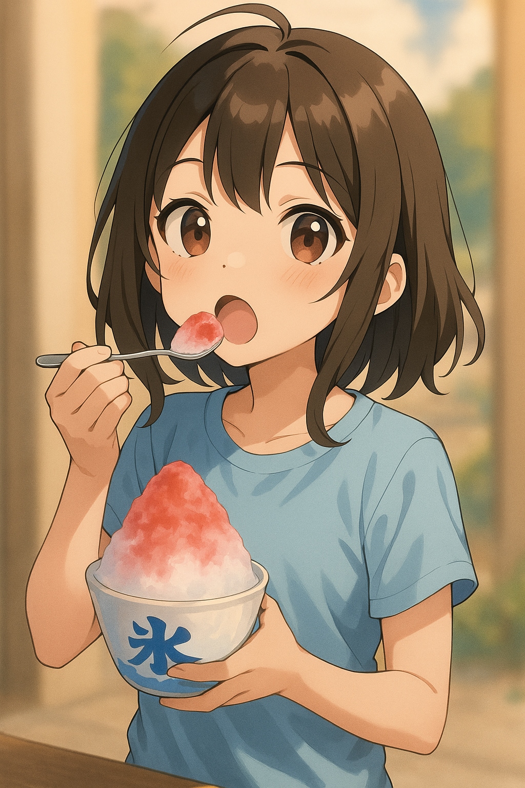 暑いからかき氷(ストロベリー)