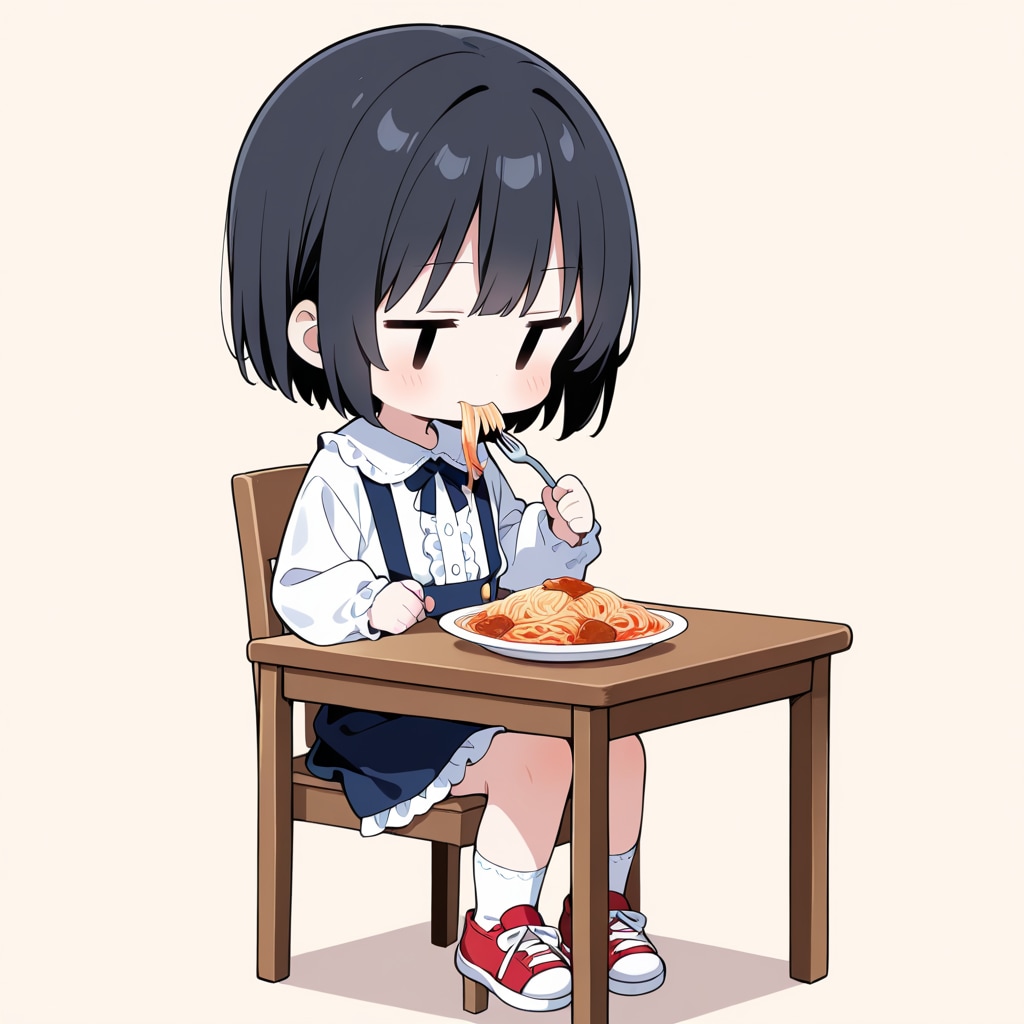 パスタを食べる