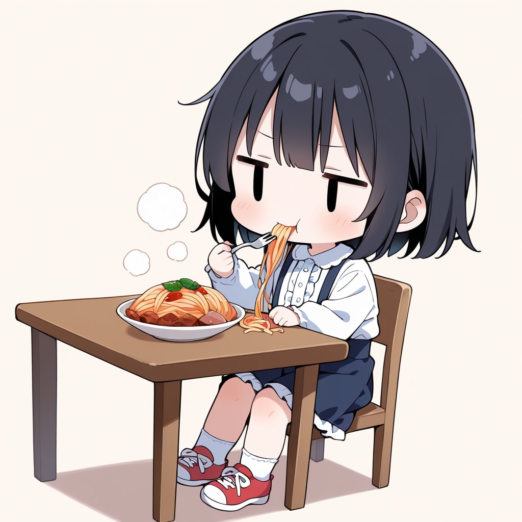 パスタを食べる
