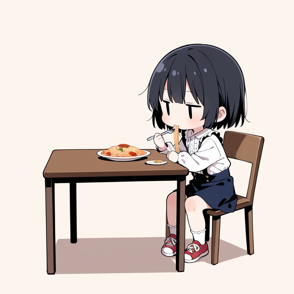 パスタを食べる