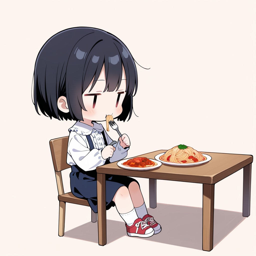 パスタを食べる