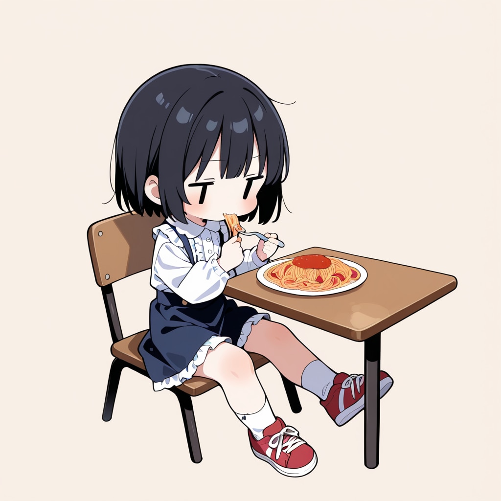 パスタを食べる