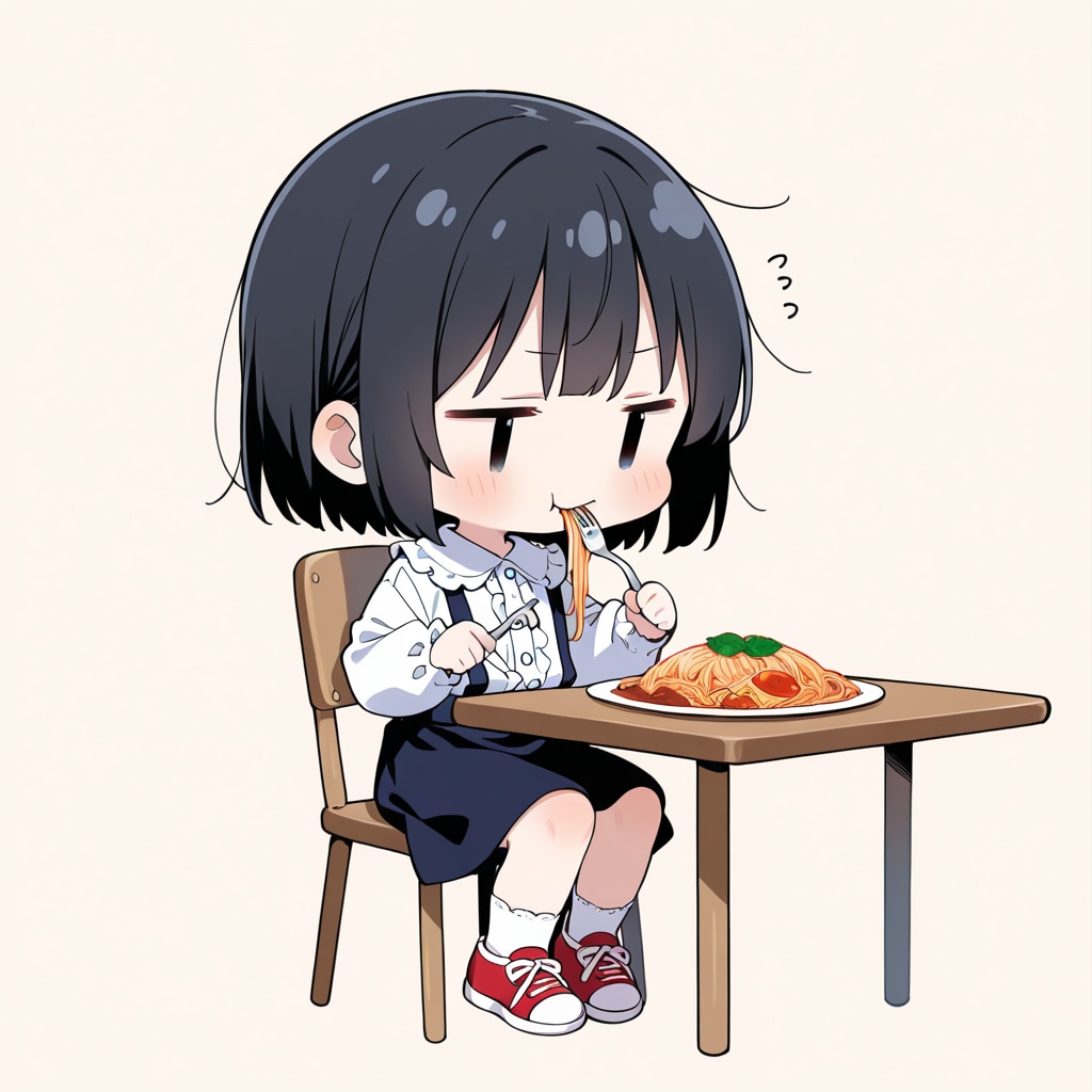 パスタを食べる