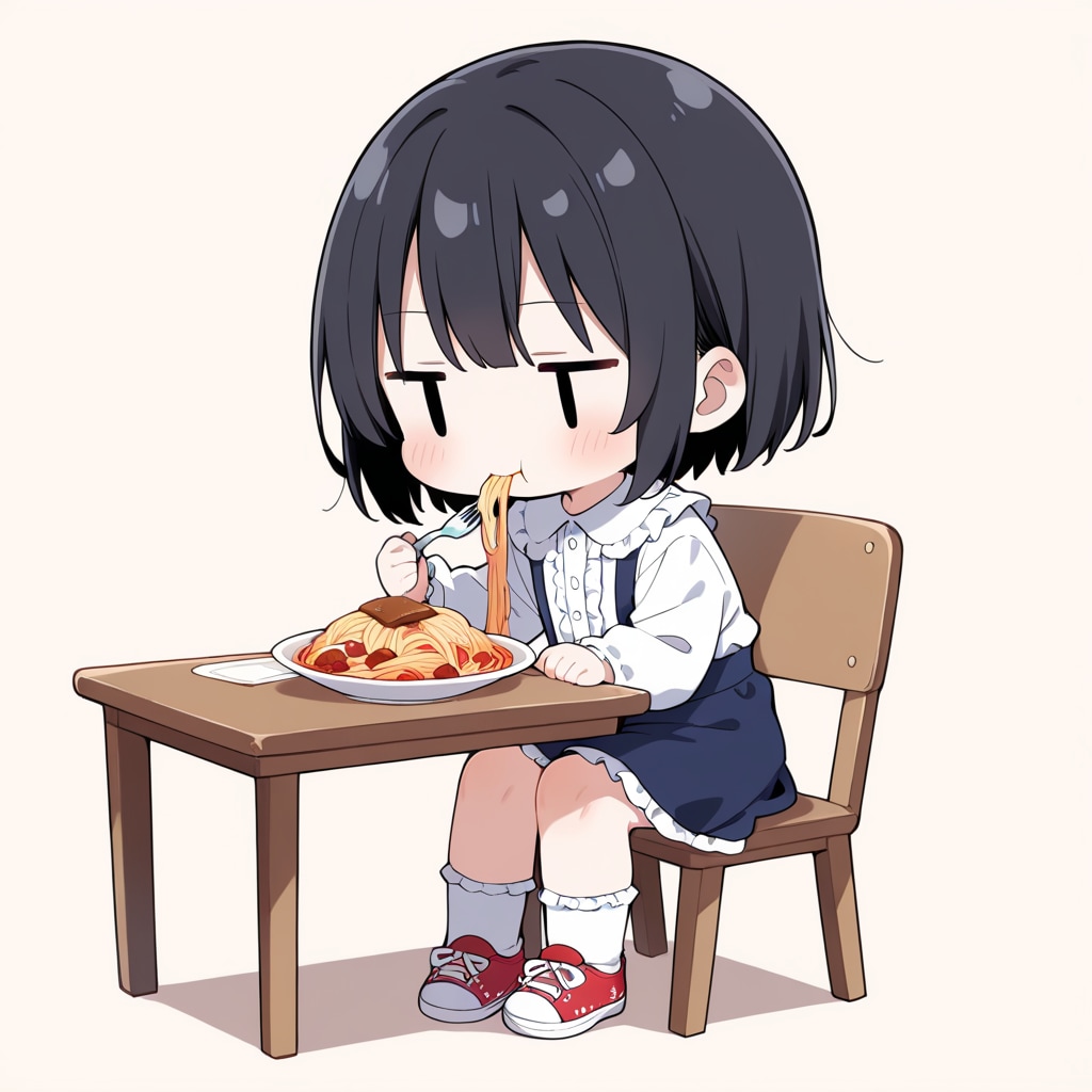 パスタを食べる