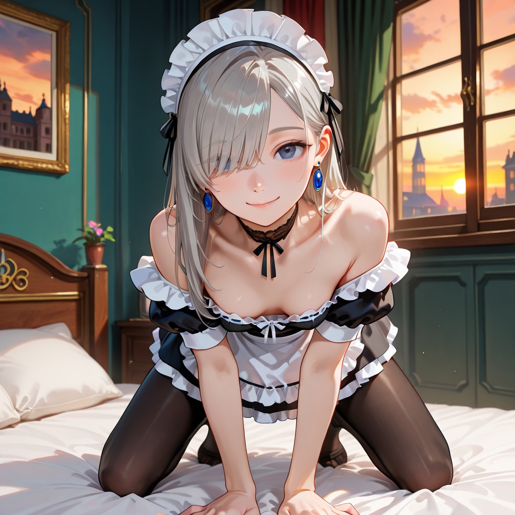 由璃亜 Maid Costume (7) | の人気AIイラスト・グラビア