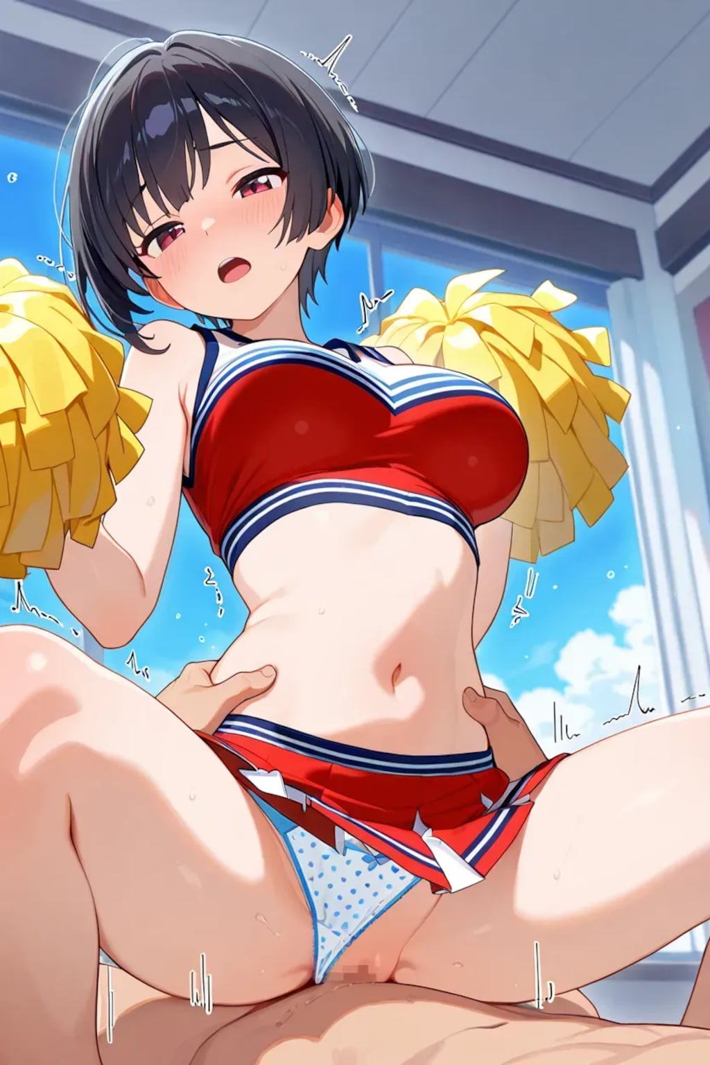 チア部のクラスメイトも騎乗位で犯す
