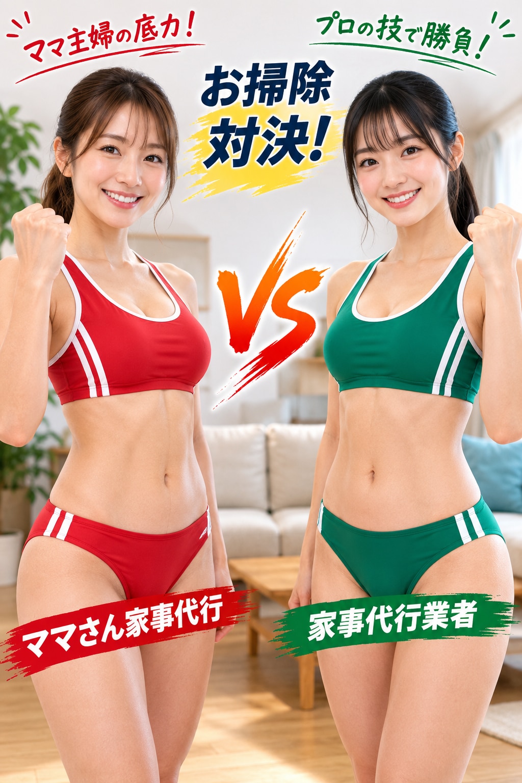 お掃除対決！ママさん家事代行VS女子大生家事代行