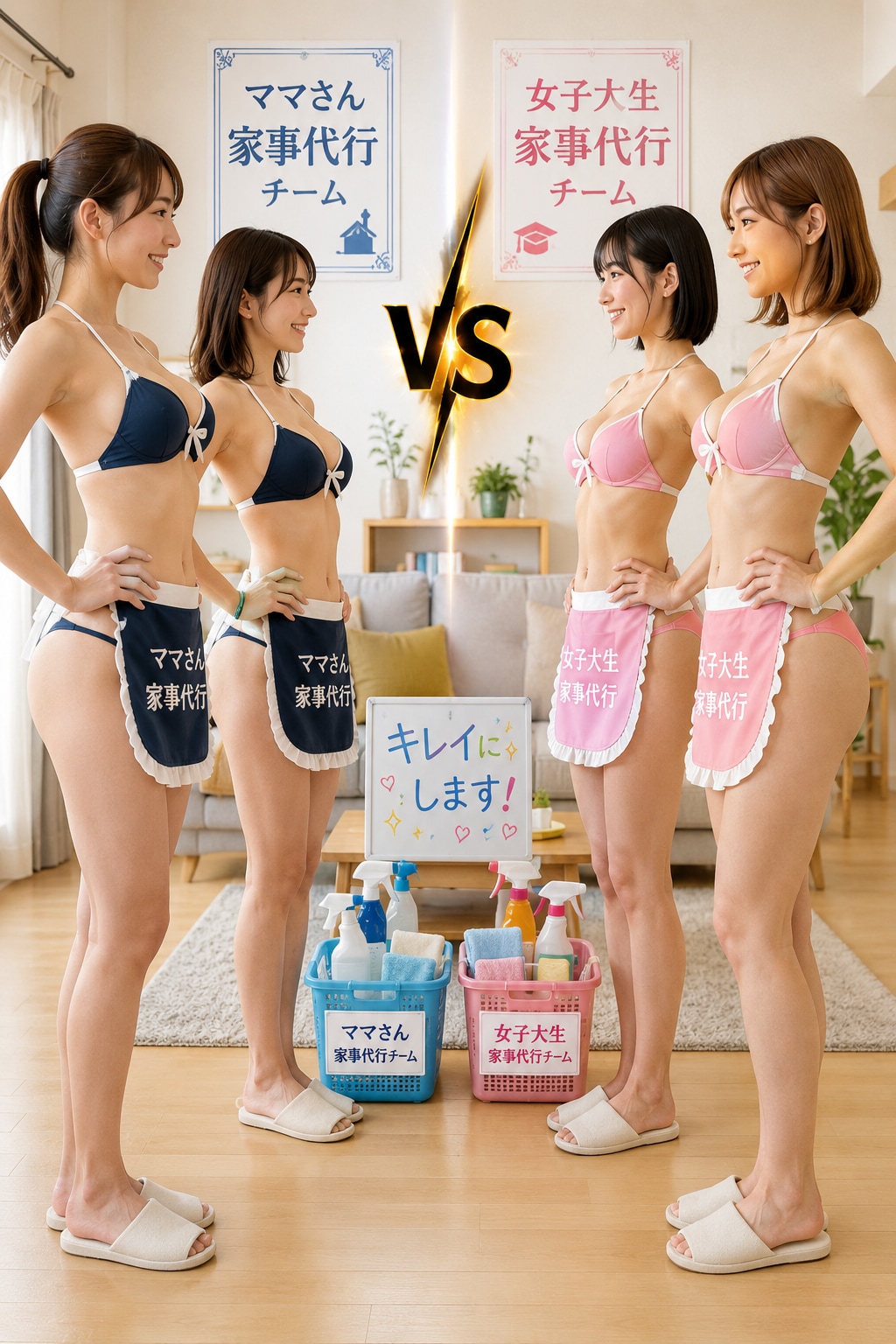お掃除対決！ママさん家事代行VS女子大生家事代行