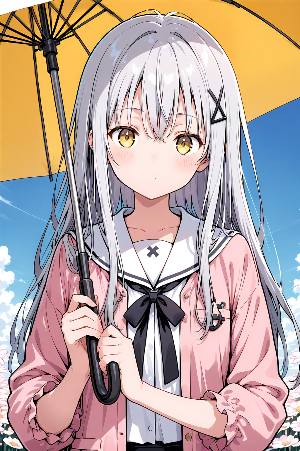傘を持った子