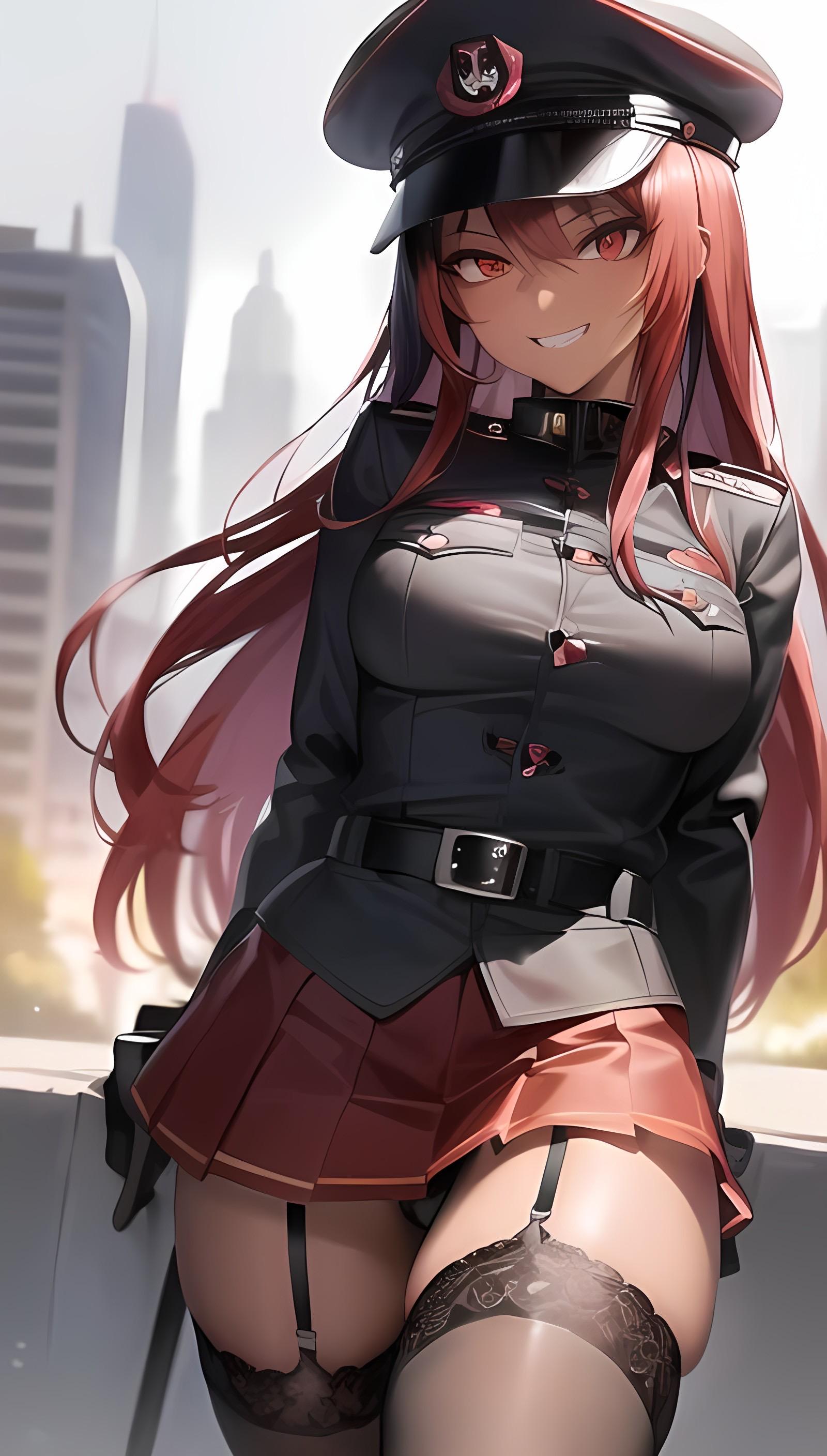 褐色軍服ギャルイラスト集