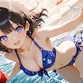 海ではしゃいで 6枚目