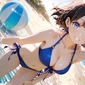 海ではしゃいで 4枚目