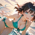 海ではしゃいで 2枚目
