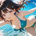 海ではしゃいで 3枚目