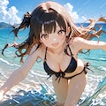 海ではしゃいで 7枚目
