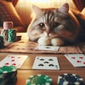 カードゲームする猫 3枚目
