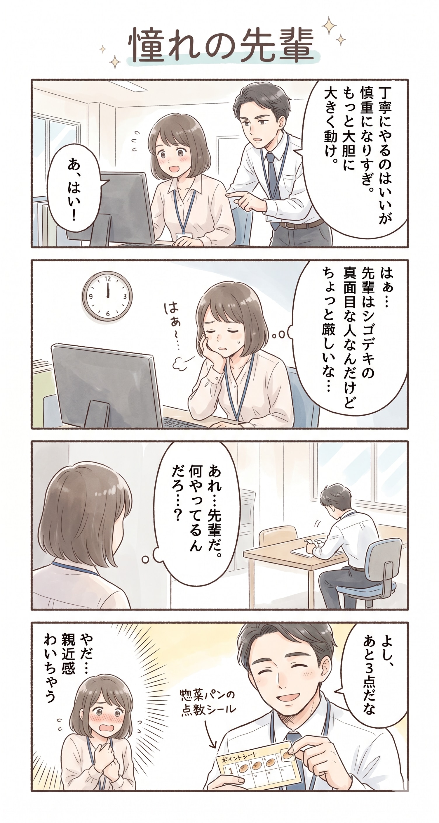 #47 ゆる日常4コマ「憧れの先輩」 | の人気AIイラスト・グラビア