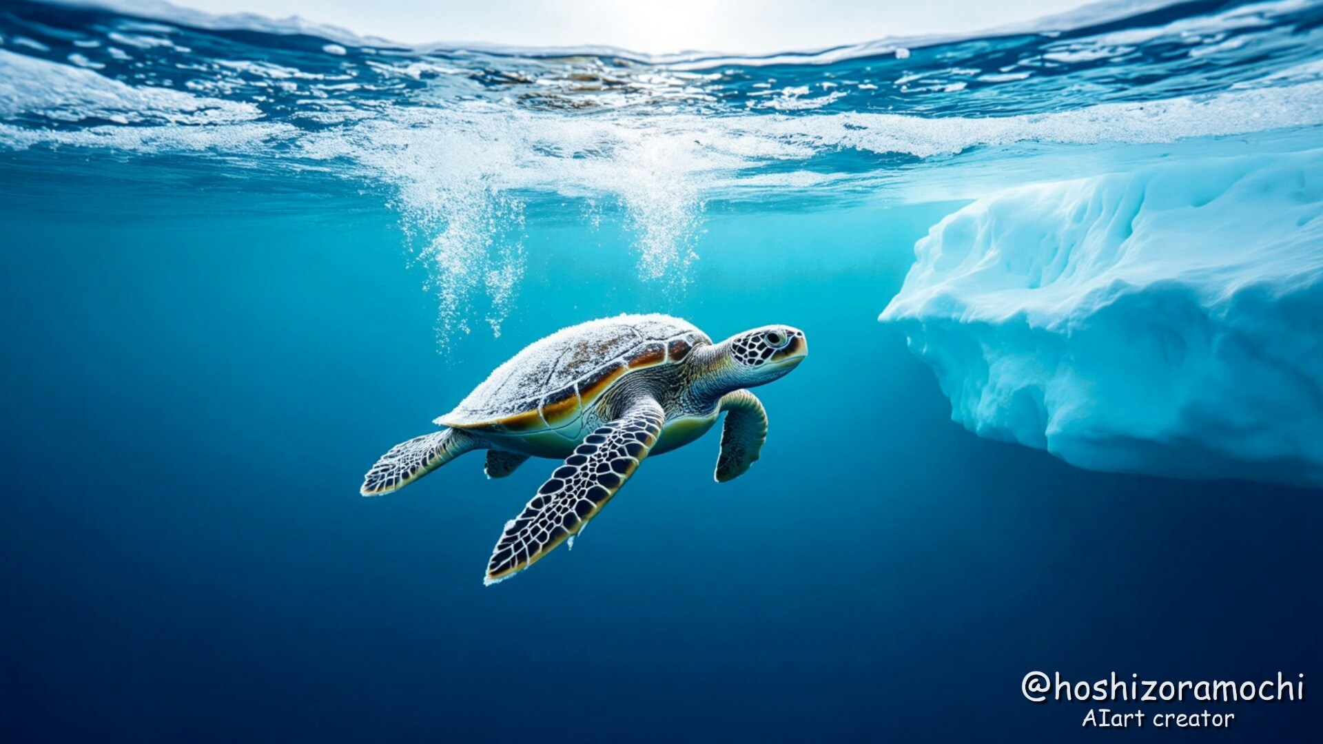 氷海に浮かぶ古代の使者 - An ancient messenger floating on the frozen sea | の人気AIイラスト・グラビア