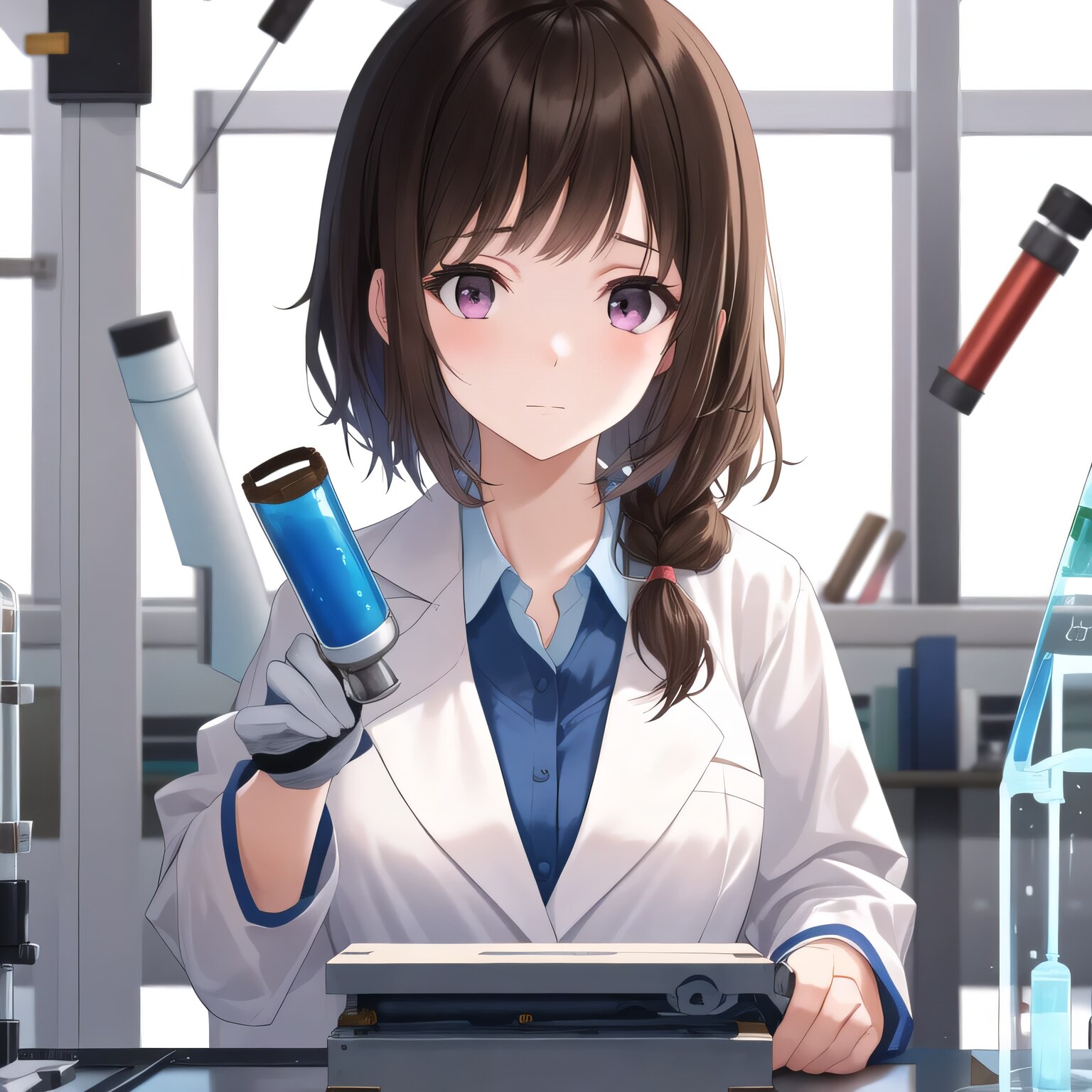 黒髪ロングで白衣の少女４２ | の人気AIイラスト・グラビア