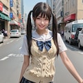 ミニスカ制服秋コーデのJ系妹ちゃん 2枚目
