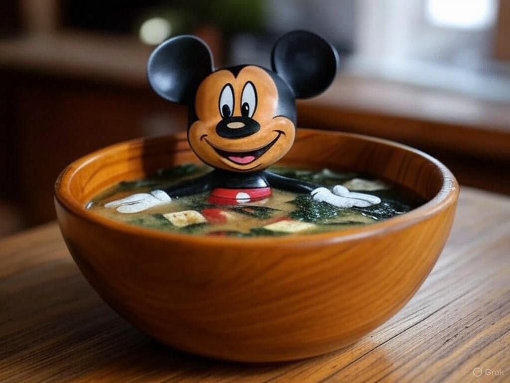 牛丼屋の味噌汁にミッキーマウスが！？