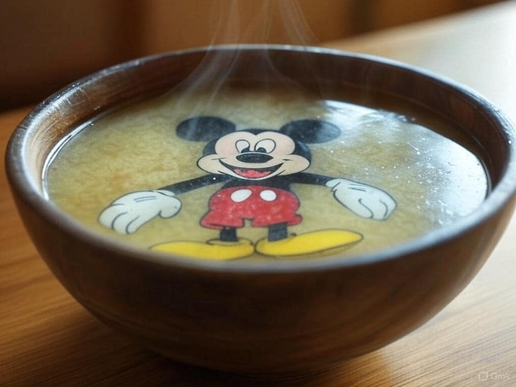 牛丼屋の味噌汁にミッキーマウスが！？