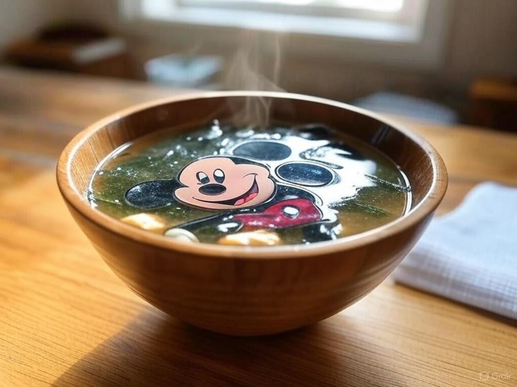 牛丼屋の味噌汁にミッキーマウスが！？