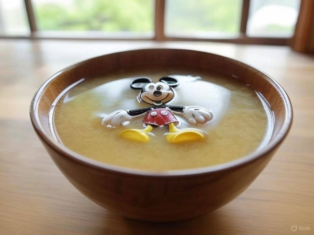 牛丼屋の味噌汁にミッキーマウスが！？