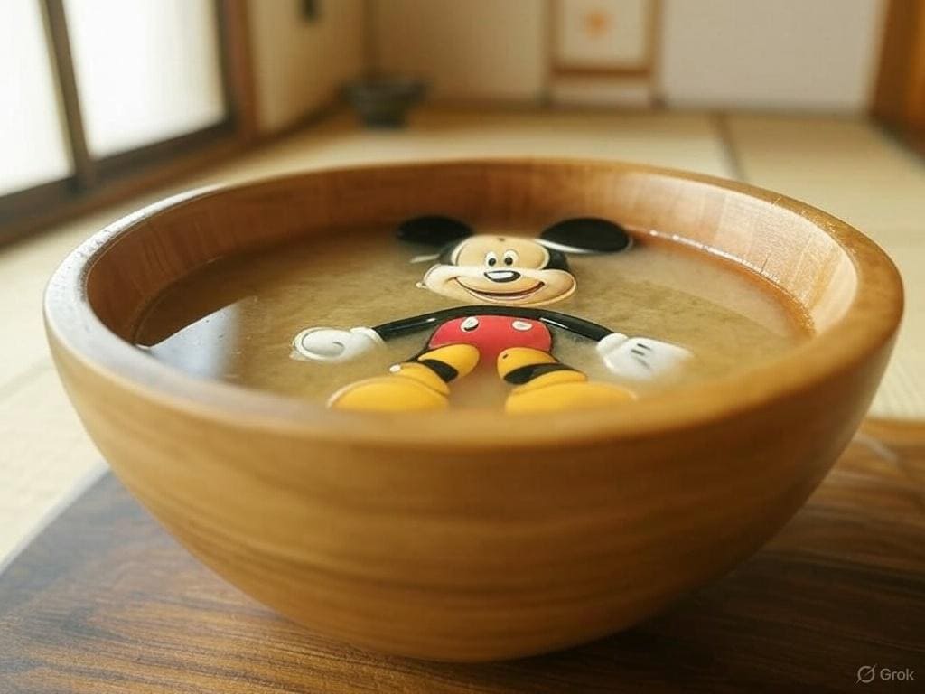 牛丼屋の味噌汁にミッキーマウスが！？