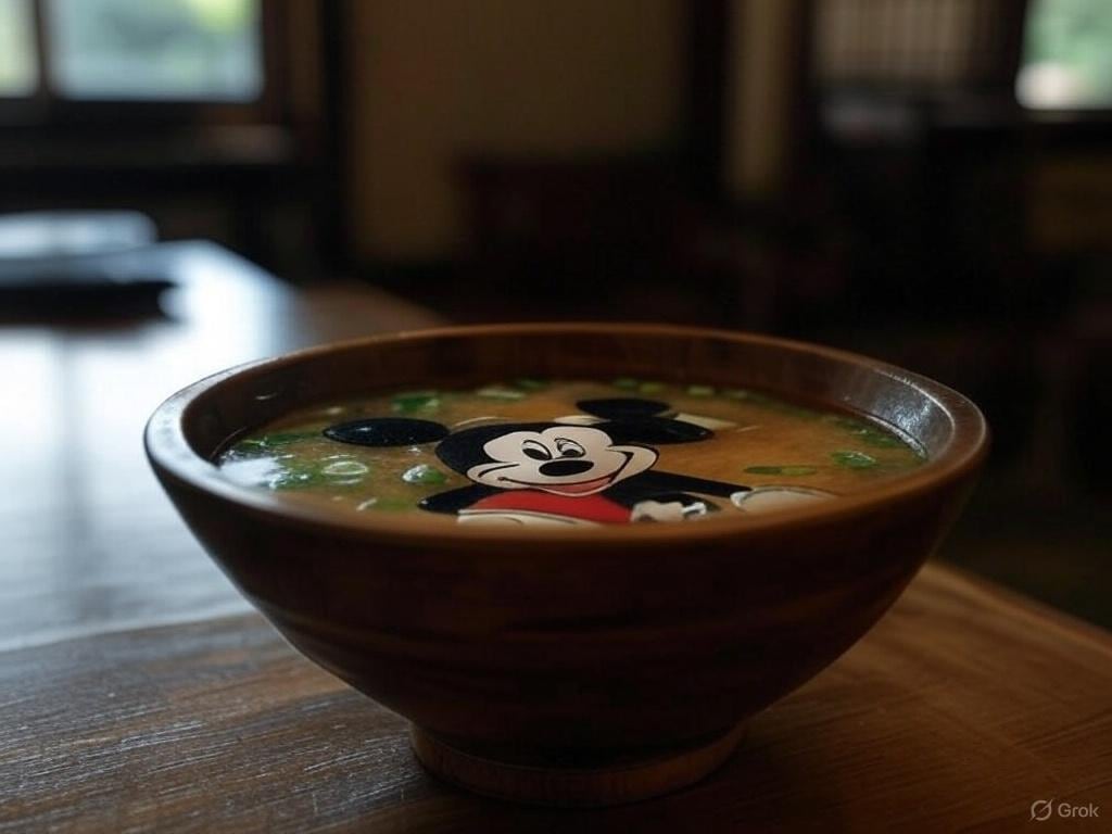 牛丼屋の味噌汁にミッキーマウスが！？