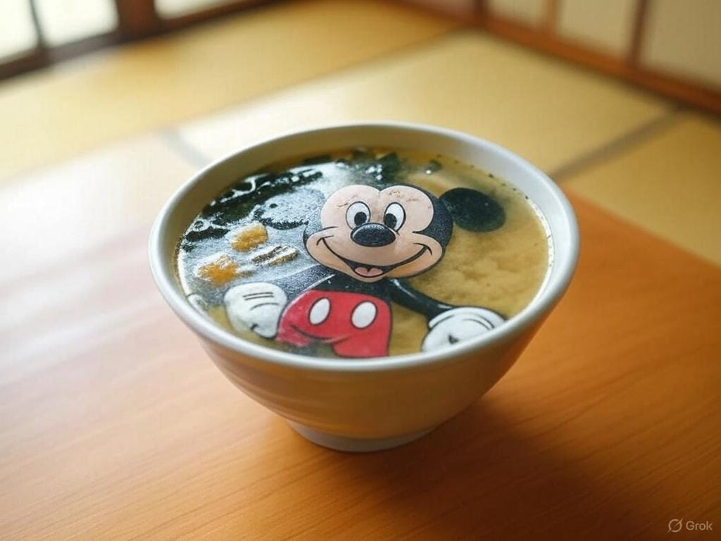 牛丼屋の味噌汁にミッキーマウスが！？
