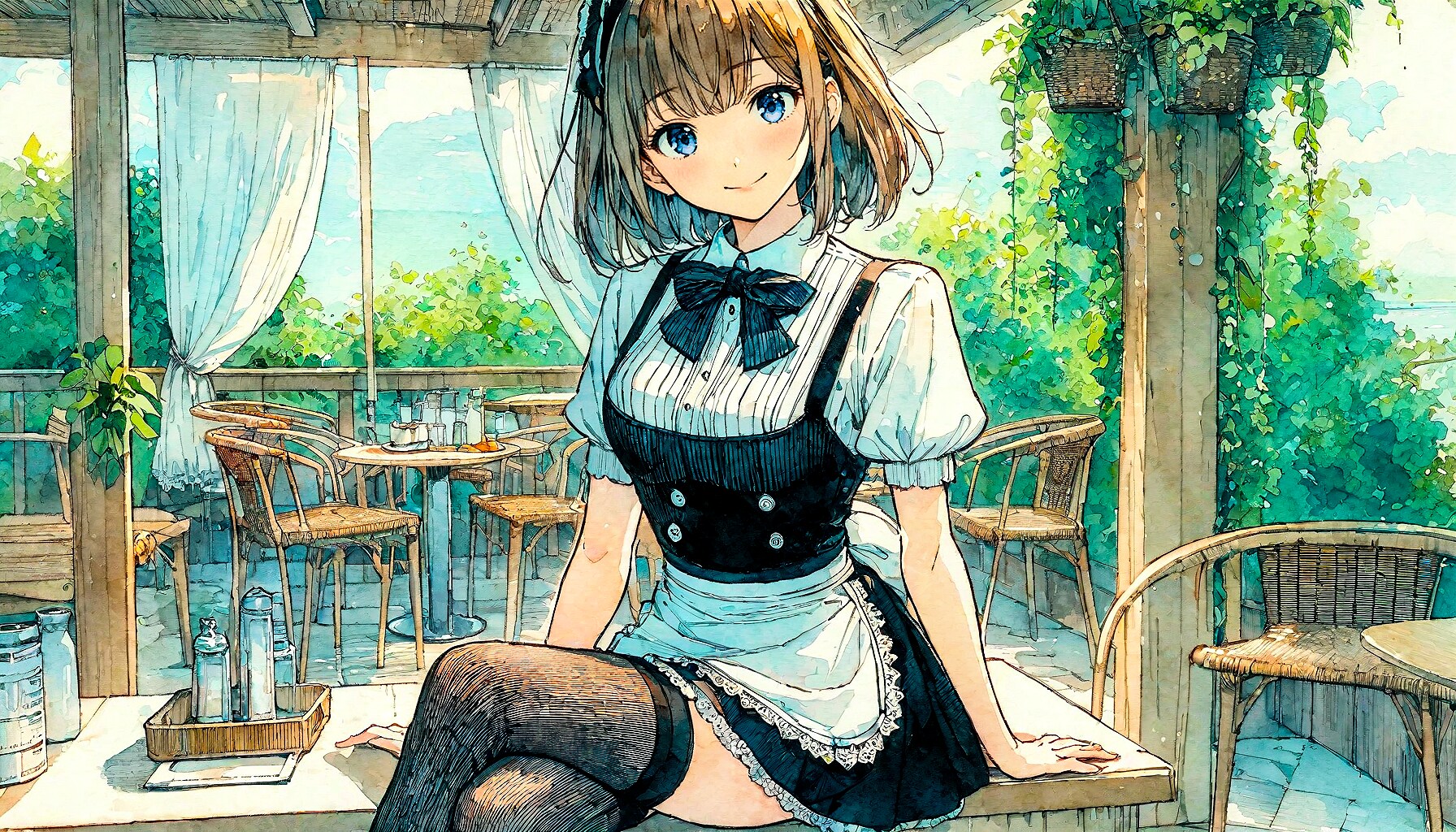 ウェイトレスの少女48 | の人気AIイラスト・グラビア