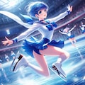 セーラー戦士風女子フィギュアスケート選手のエキシビション (水星) 10枚目