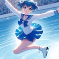 セーラー戦士風女子フィギュアスケート選手のエキシビション (水星) 9枚目
