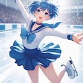 セーラー戦士風女子フィギュアスケート選手のエキシビション (水星) 7枚目